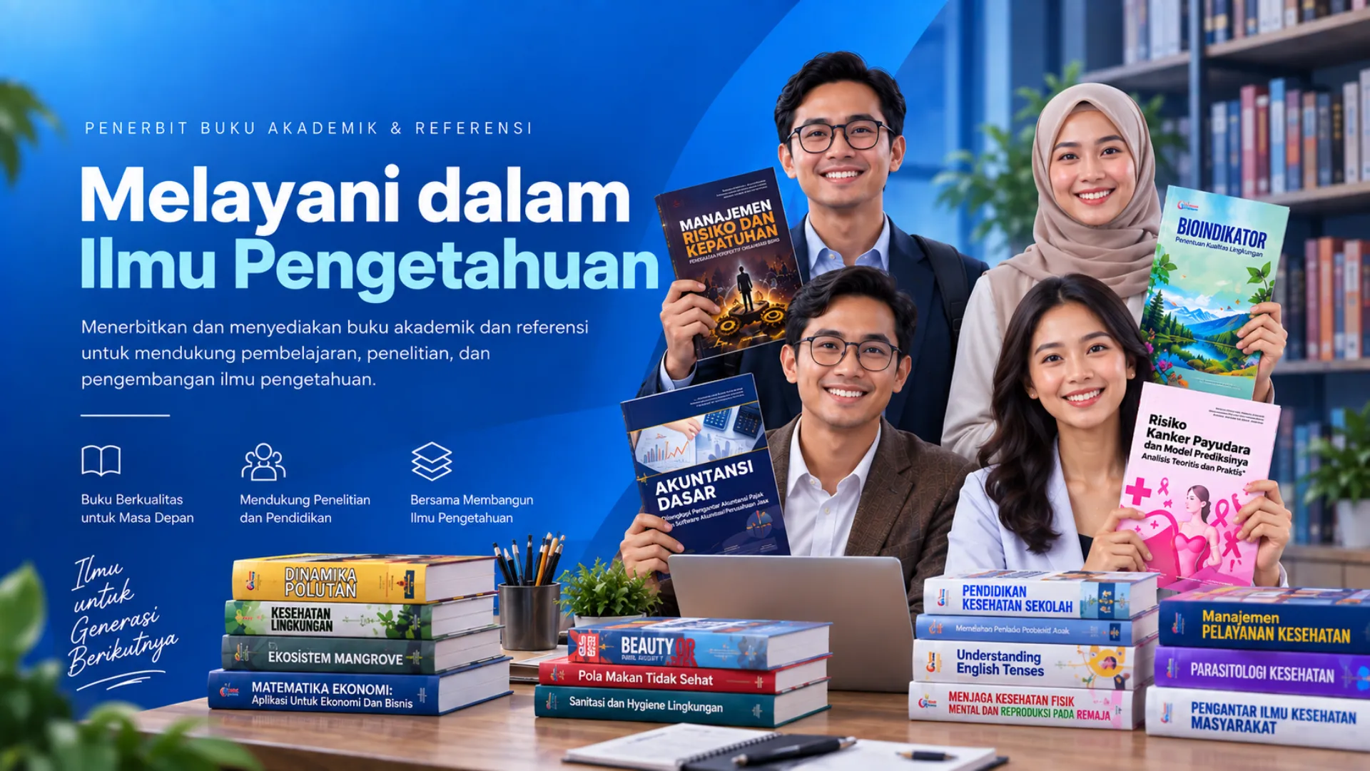 Tim akademisi dengan berbagai buku ilmu pengetahuan – Melayani dalam Ilmu Pengetahuan – Gosyen Publishing