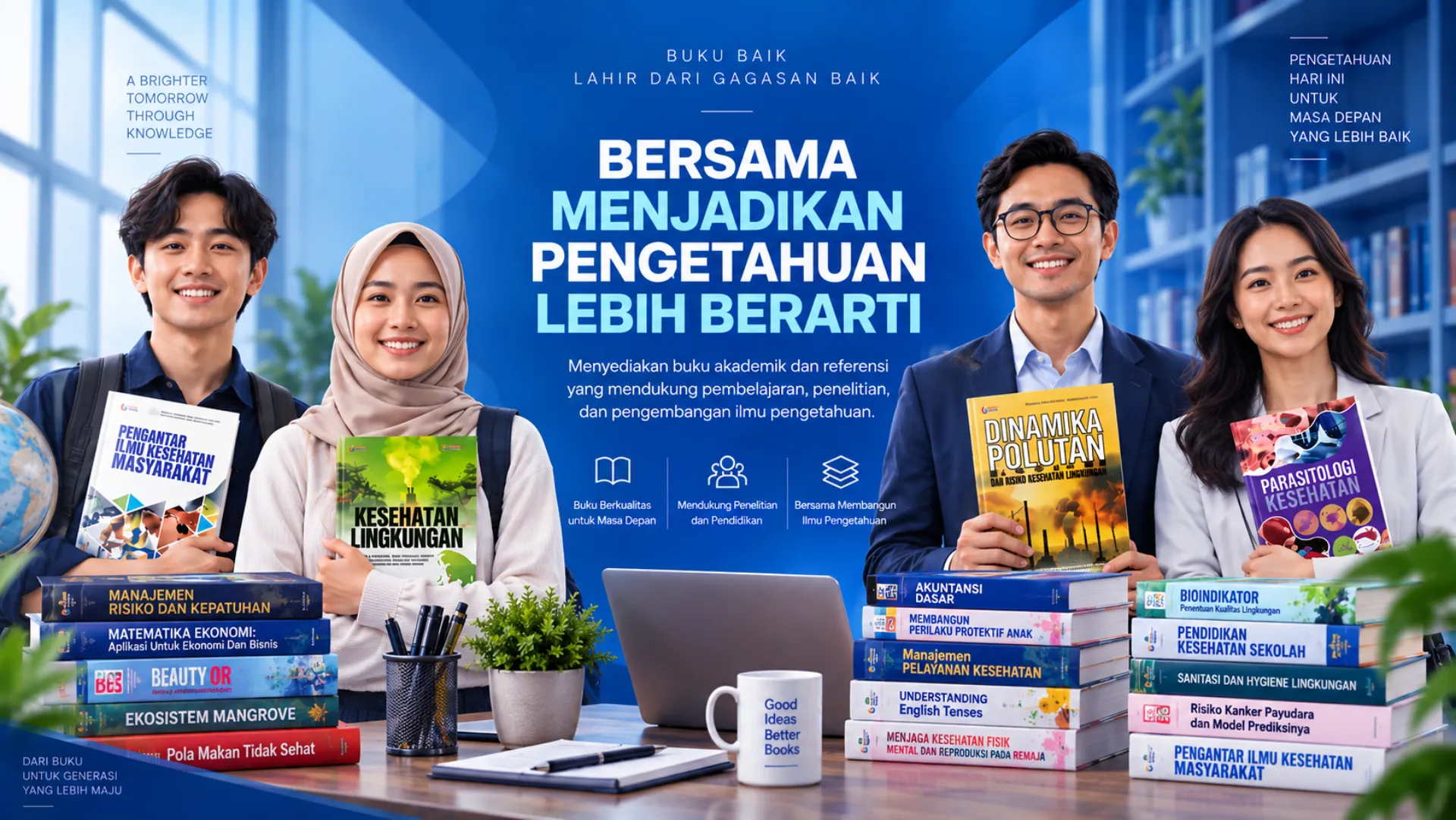 Mahasiswa dan akademisi bersama buku akademik dan referensi – Bersama Menjadikan Pengetahuan Lebih Berarti – Gosyen Publishing